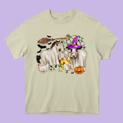 Halloween Farm Animals Heavy Core Tee Designed By Zillion Design Studio