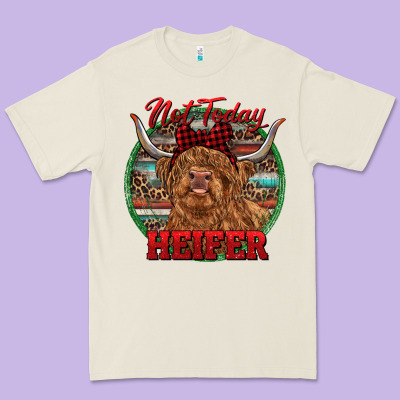 Highland Heifer Christmas Premium Tee Designed By Ranaportraitstore