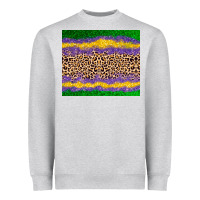 Heather Grey mardi gras leopard Heavyweight Sweatshirt - AdoDesignShop