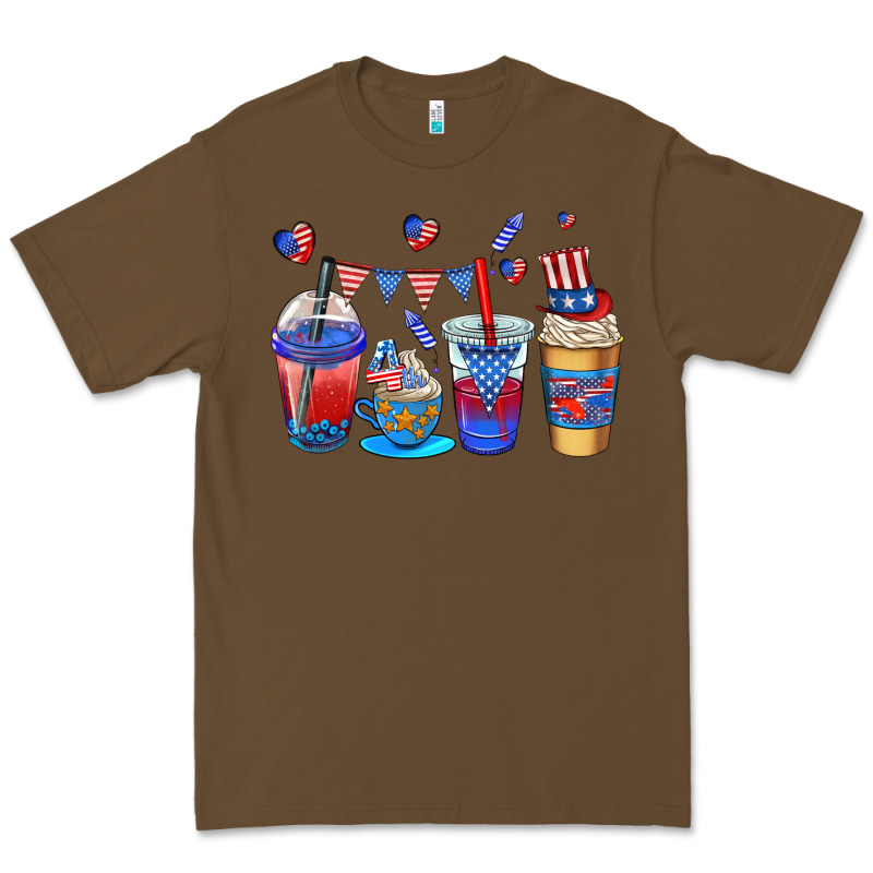 4th Of July Coffee Cups Premium Tee by AdoDesignShop | Teevron