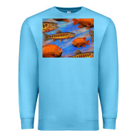 Ocean Blue California Golden Trout Garibaldi Fish Background Premium Sweatshirt - Bettercallsaul