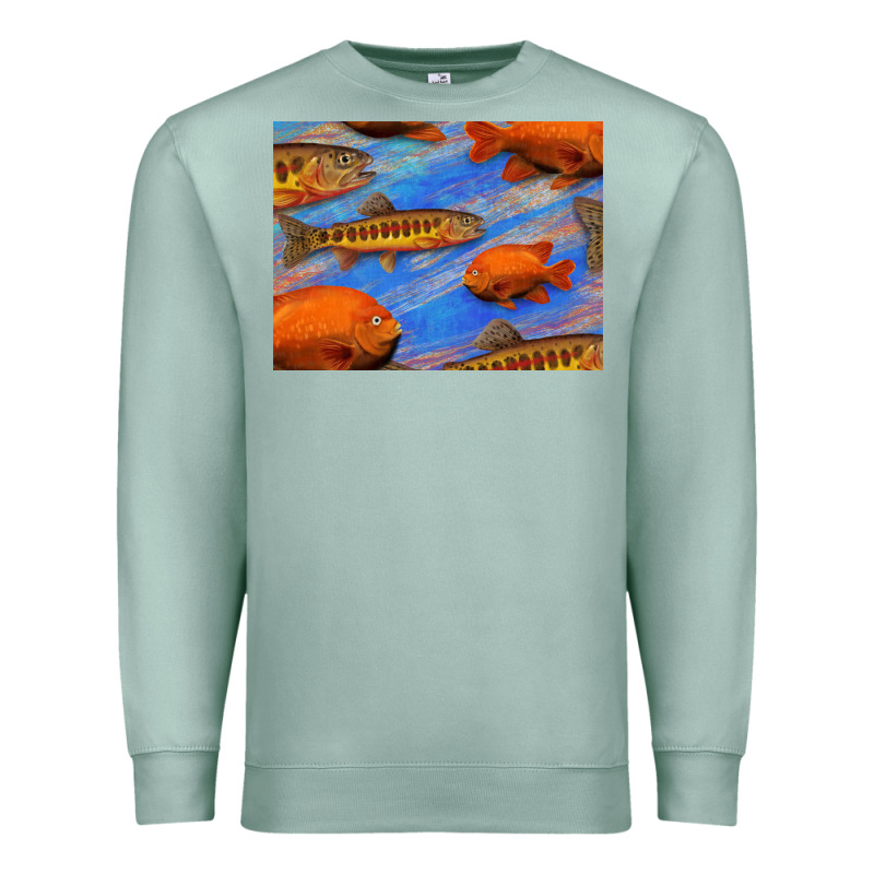 California Golden Trout Garibaldi Fish Background Premium Sweatshirt by Bettercallsaul | Teevron