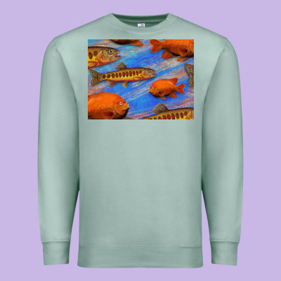 California Golden Trout Garibaldi Fish Background Premium Sweatshirt Designed By Bettercallsaul