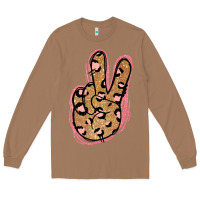 Toasted Coconut Gold Glitter Pink Leopard Peace Sign Long Sleeve Tee - Jasminsmagicworld
