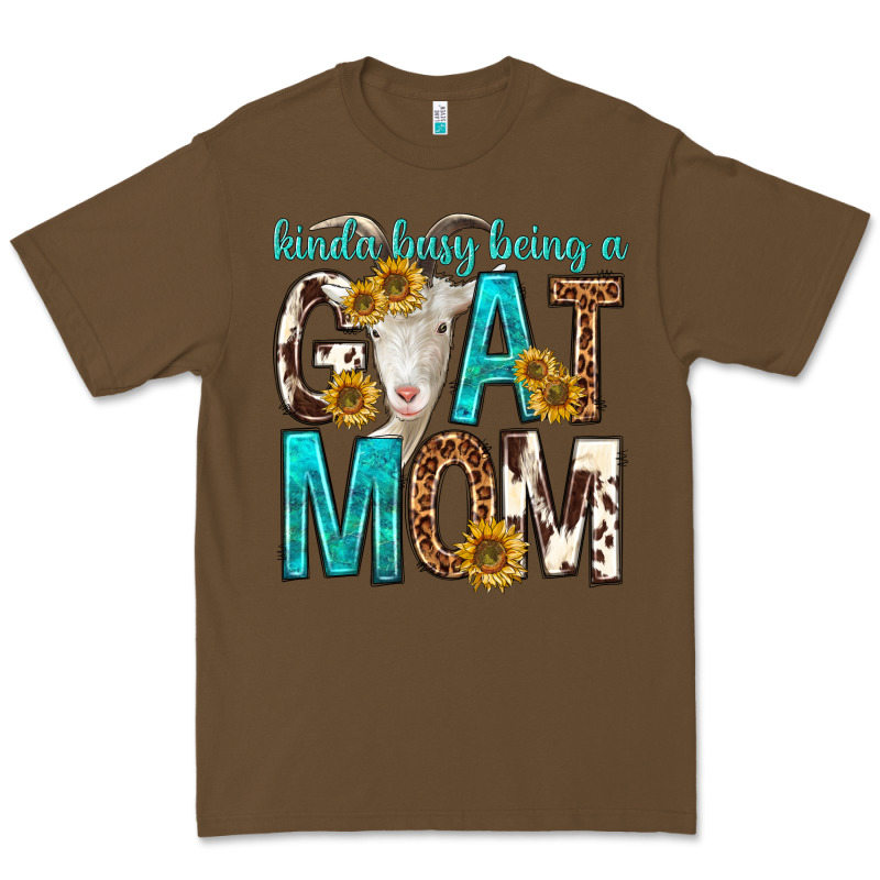 Kinda Busy Being A Goat Mom Premium Tee by texasbilliewilder | Teevron