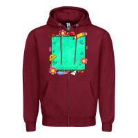Burgundy school add your own text Zipper Hoodie - NancyCooperArtShop