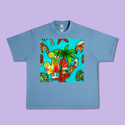 Summer Drinks And Ice Cream Urban Heavy Tee Designed By Bundleandbundleshop
