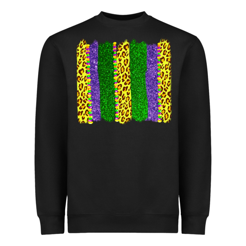 Mardi Gras Leopard Brushstrokes Heavyweight Sweatshirt by AdoDesignShop | Teevron