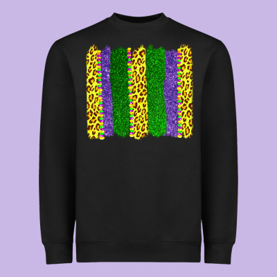 Mardi Gras Leopard Brushstrokes Heavyweight Sweatshirt Designed By Adodesignshop