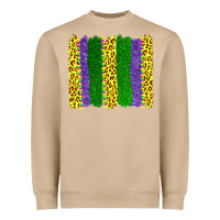 Mushroom mardi gras leopard brushstrokes Heavyweight Sweatshirt - AdoDesignShop
