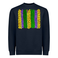 Navy mardi gras leopard brushstrokes Heavyweight Sweatshirt - AdoDesignShop