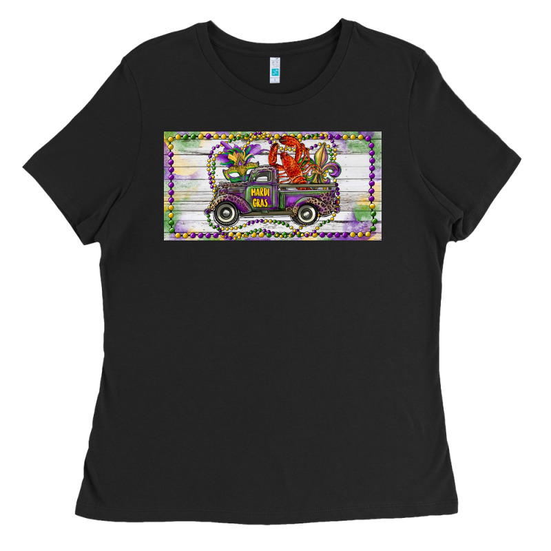 Mardi Gras Truck And Fleur De Lis Crawfish Ladies Tee by RanaPortraitStore | Teevron