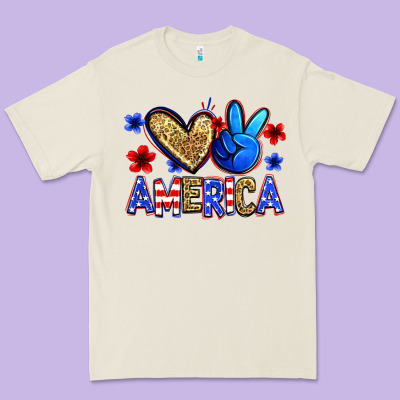 Peace Love America Premium Tee Designed By Zillion Design Studio