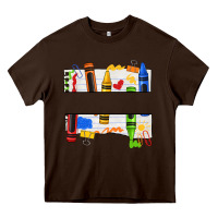 Chocolate Brown custom teacher name crayon Heavy Core Tee - texasbilliewilder