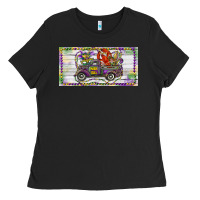 Black Mardi Gras Truck And Fleur De Lis Crawfish Ladies Tee - RanaPortraitStore