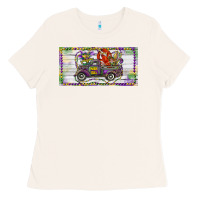 Bone Mardi Gras Truck And Fleur De Lis Crawfish Ladies Tee - RanaPortraitStore