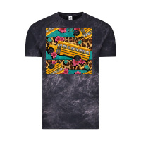 Cloud Black school bus and leopar seamless pattern Vintage Tee - BundleAndBundleShop