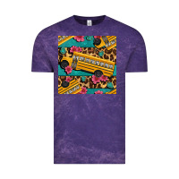 Cloud Purple school bus and leopar seamless pattern Vintage Tee - BundleAndBundleShop