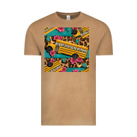 Vintage Camel school bus and leopar seamless pattern Vintage Tee - BundleAndBundleShop