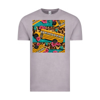 Vintage Zinc school bus and leopar seamless pattern Vintage Tee - BundleAndBundleShop