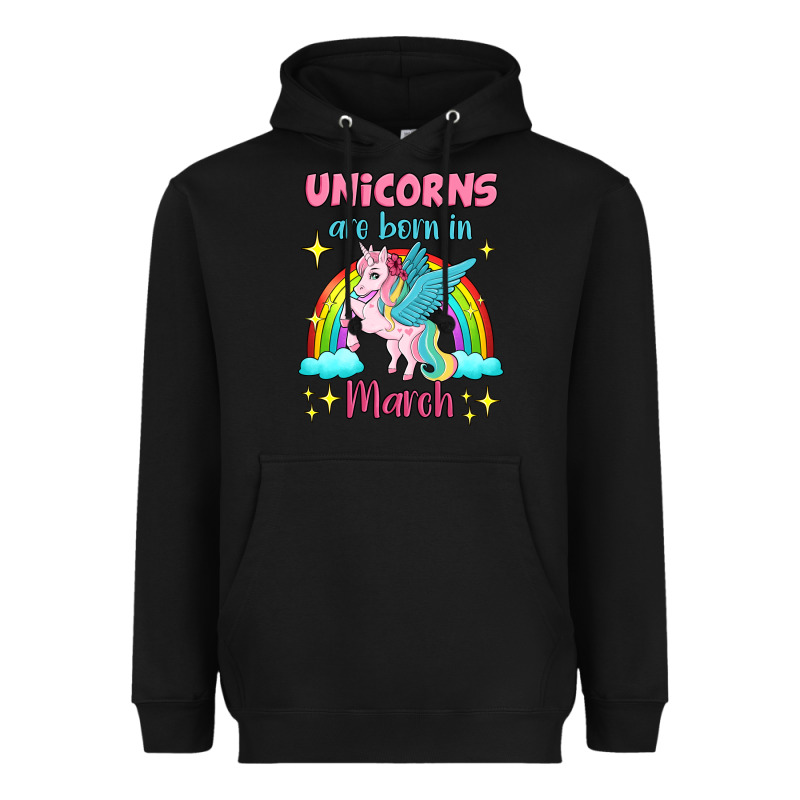 Unicorns Are Born In March Heavyweight Hoodie by Jasminsmagicworld | Teevron