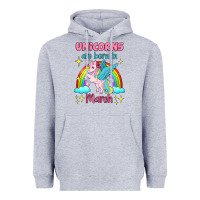 Heather Grey unicorns are born in march Heavyweight Hoodie - Jasminsmagicworld