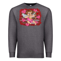 Charcoal Heather valentine's day cupid heart Premium Sweatshirt - RanaPortraitStore