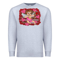 Heather Grey valentine's day cupid heart Premium Sweatshirt - RanaPortraitStore