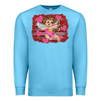 Ocean Blue valentine's day cupid heart Premium Sweatshirt - RanaPortraitStore