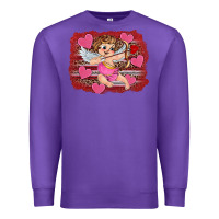Purple valentine's day cupid heart Premium Sweatshirt - RanaPortraitStore