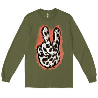 Army Green Dalmatians Skin Peace Sign Long Sleeve Tee - Jasminsmagicworld