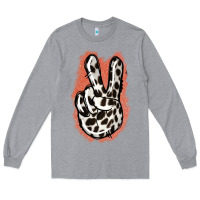 Heather Grey Dalmatians Skin Peace Sign Long Sleeve Tee - Jasminsmagicworld