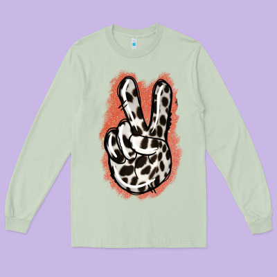 Dalmatians Skin Peace Sign Long Sleeve Tee Designed By Jasminsmagicworld