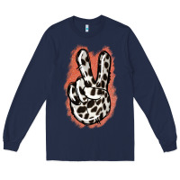 Navy Dalmatians Skin Peace Sign Long Sleeve Tee - Jasminsmagicworld