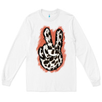 White Dalmatians Skin Peace Sign Long Sleeve Tee - Jasminsmagicworld
