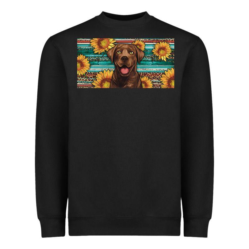 Western Chocolate Labrador License Plate Heavyweight Sweatshirt by Artiststas | Teevron