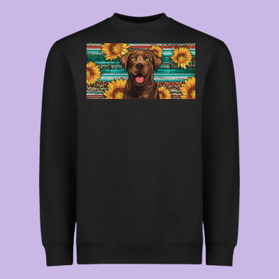 Western Chocolate Labrador License Plate Heavyweight Sweatshirt Designed By Artiststas