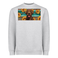 Heather Grey western chocolate labrador license plate Heavyweight Sweatshirt - Artiststas