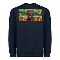 Navy western chocolate labrador license plate Heavyweight Sweatshirt - Artiststas
