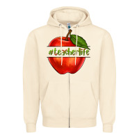 Sandshell teacher life with apple Zipper Hoodie - NancyCooperArtShop