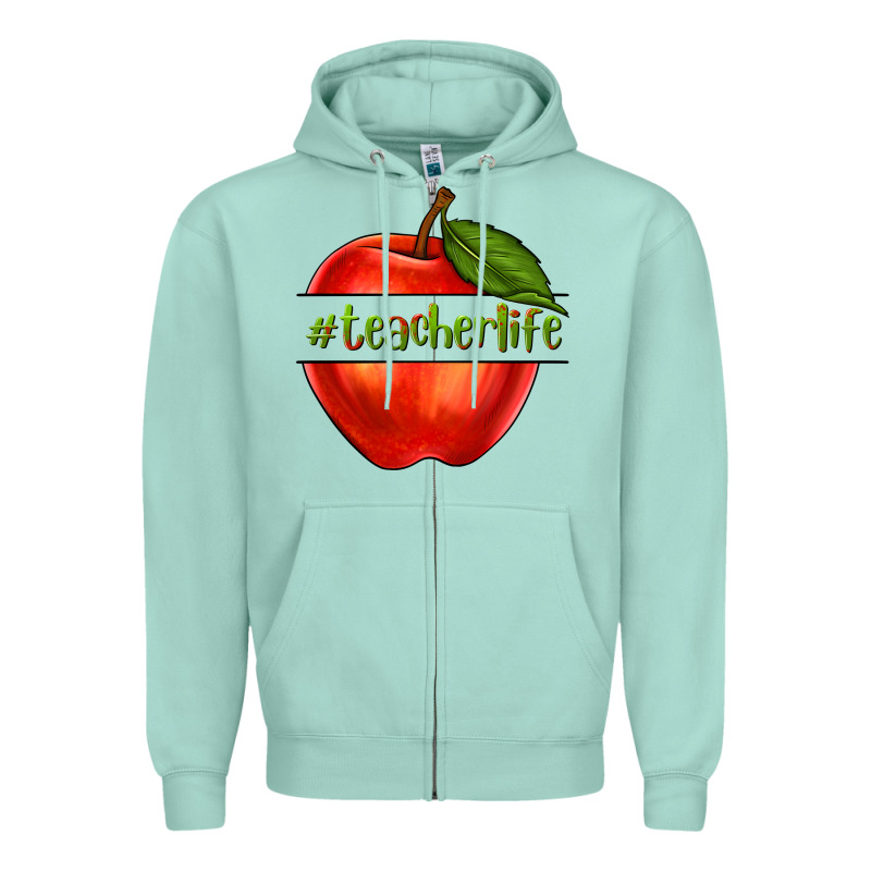 Teacher Life With Apple Zipper Hoodie by NancyCooperArtShop | Teevron