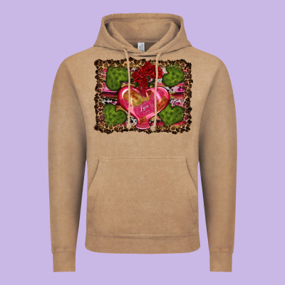Western Background Valentine's Day Vintage Hoodie Designed By Ranaportraitstore