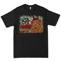 Black merry christmas highland cow Premium Tee - RanaPortraitStore