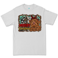 Dove Grey merry christmas highland cow Premium Tee - RanaPortraitStore