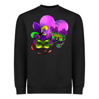 Black mardi gras heart and mask Heavyweight Sweatshirt - AdoDesignShop