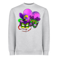 Mardi Gras Heart And Mask Heavyweight Sweatshirt | Teevron