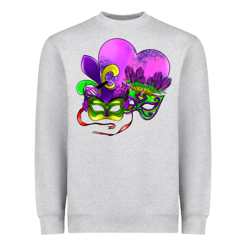 Mardi Gras Heart And Mask Heavyweight Sweatshirt by AdoDesignShop | Teevron