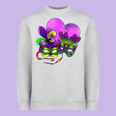 Mardi Gras Heart And Mask Heavyweight Sweatshirt Designed By Adodesignshop