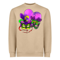 Mushroom mardi gras heart and mask Heavyweight Sweatshirt - AdoDesignShop