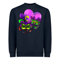 Navy mardi gras heart and mask Heavyweight Sweatshirt - AdoDesignShop